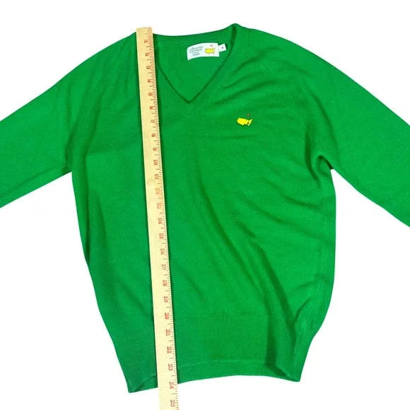 Vintage Augusta National Golf Shop Sweater Women M Green Masters V-Neck USA RARE - Picture 5 of 8